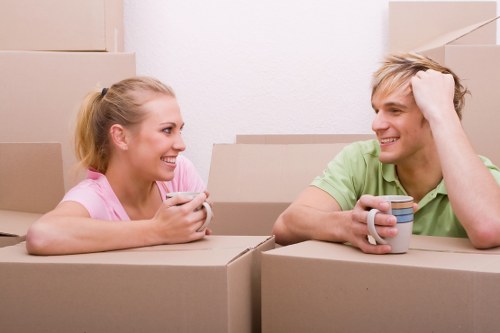 Moving van and boxes prepared for a home move in Eastcote