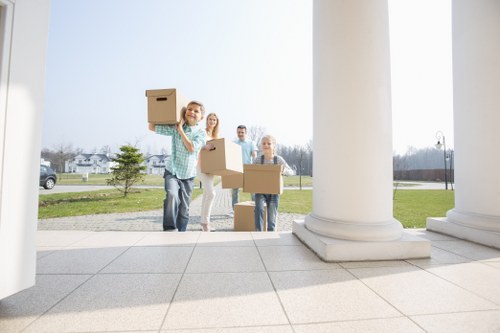 House removals team planning a move in Eastcote residential street