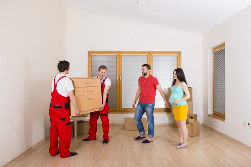 Local removals team working in an Eastcote residential street