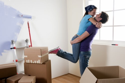 Packed household items and furniture ready for collection in Eastcote