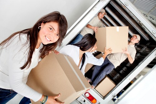 Packed household items ready for collection by Eastcote removal company